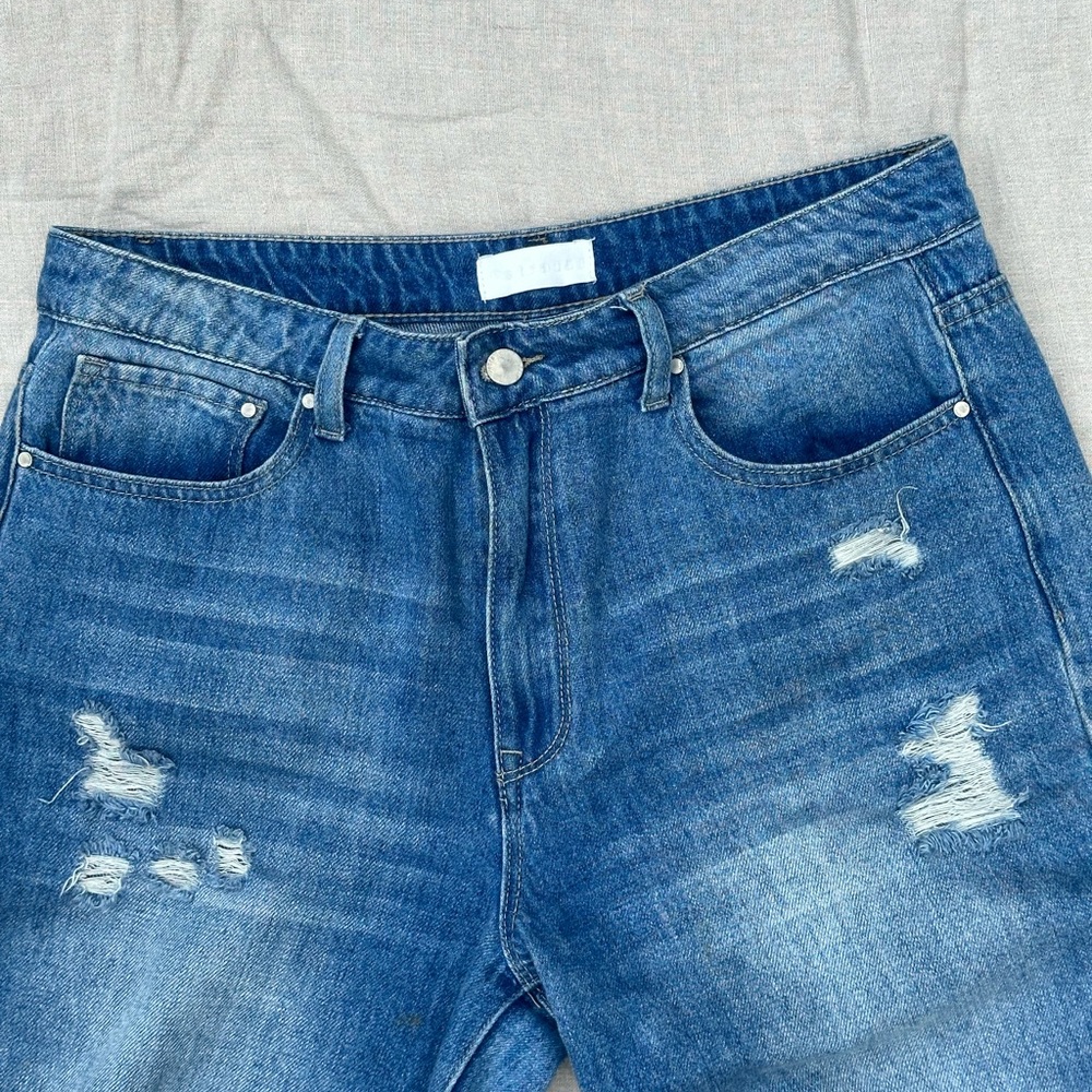 Petra153 Women’s High Rise Distressed Straight Jean - Medium Wash - Size 11/29 - Picture 3 of 5